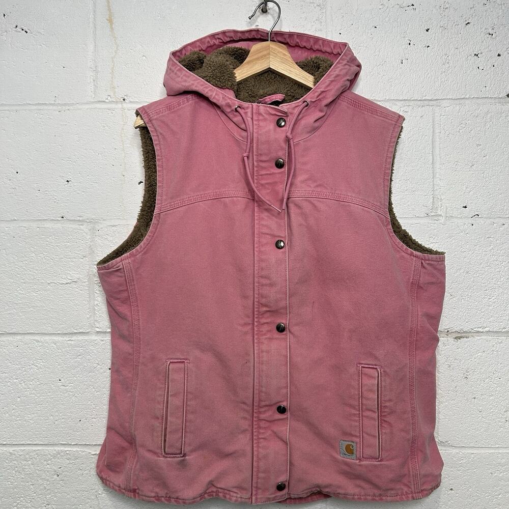 Carhartt Sherpa-Lined Berkley Hooded Vest “Bubblegum Pink”
